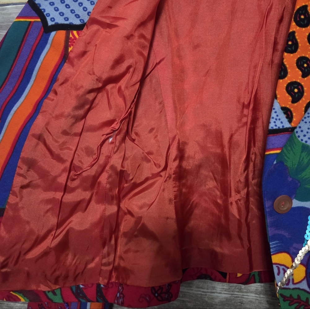 Vintage Kenzo Jungle Patchwork Sequin Embellished… - image 5